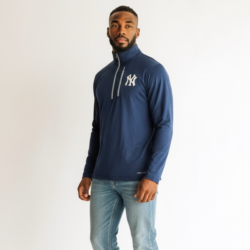 NY Yankees Majestic Cool Base Golf Quarter Zip Shirt